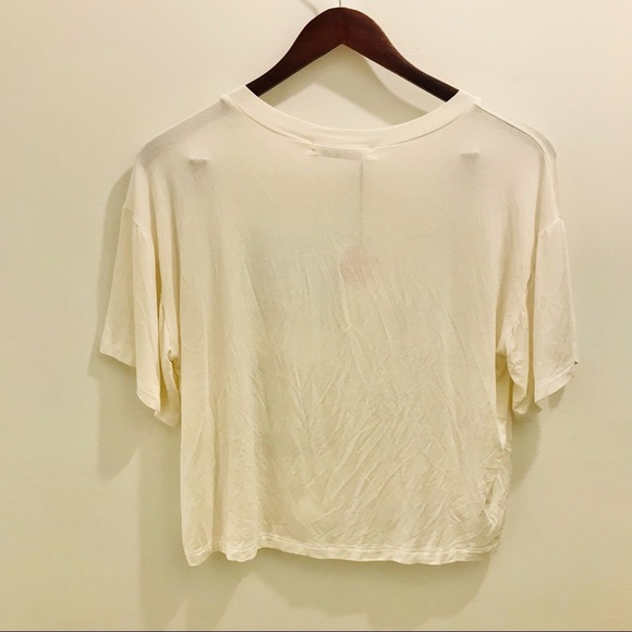 NWT Sunday Stevens Love Earth Tee Medium Ivory green blue bamboo sustainable - Picture 3 of 9